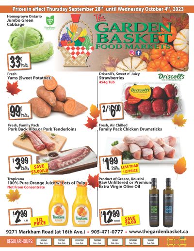 The Garden Basket Flyer September 28 to October 4