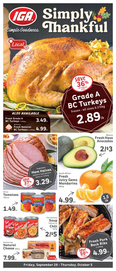 IGA Stores of BC Flyer September 29 to October 5