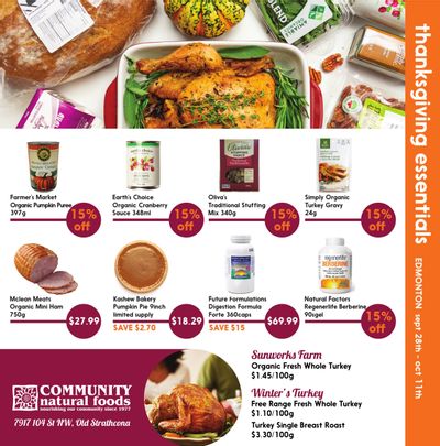 Community Natural Foods Flyer September 28 to October 11