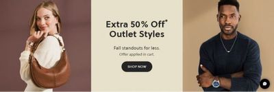 Fossil Canada + Outlet: Save an Extra 50% on Outlet Styles