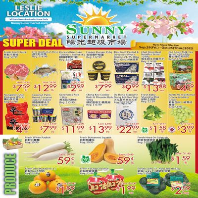 Sunny Supermarket (Leslie) Flyer September 29 to October 5