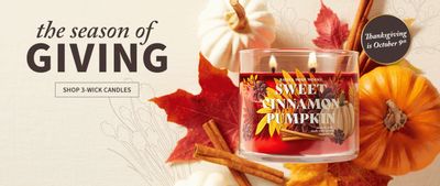 Bath & Body Works Canada Sale: 3-Wick Candles for $15.95, and more