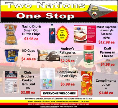 Two Nations One Stop Flyer September 29 to October 5