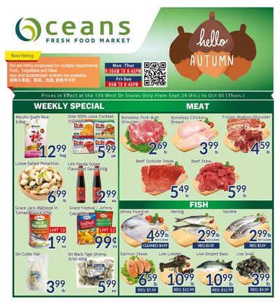 Oceans Fresh Food Market (West Dr., Brampton) Flyer September 29 to October 5