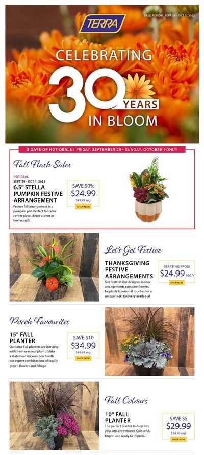 Terra Greenhouses Flyer September 29 to October 5