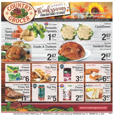 Country Grocer Flyer September 29 to October 5