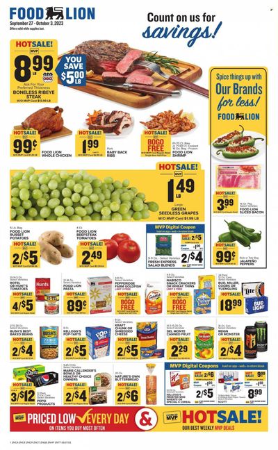 Food Lion (NC) Weekly Ad Flyer Specials September 27 to October 3, 2023