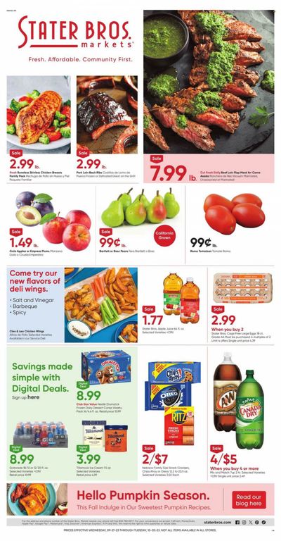 Stater Bros. Weekly Ad Flyer Specials September 27 to October 3, 2023