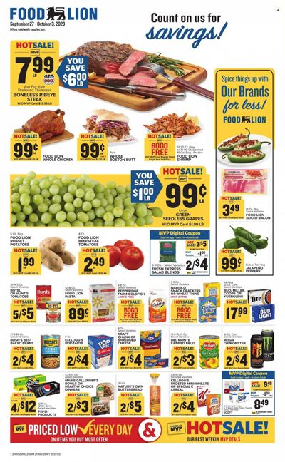 Food Lion (NC) Weekly Ad Flyer Specials September 27 to October 3, 2023