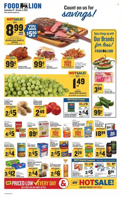 Food Lion (NC) Weekly Ad Flyer Specials September 27 to October 3, 2023