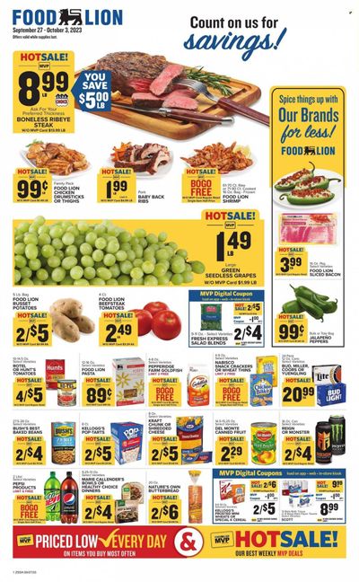 Food Lion (SC) Weekly Ad Flyer Specials September 27 to October 3, 2023