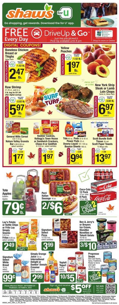 Shaw’s (MA, ME, NH, RI, VT) Weekly Ad Flyer Specials September 29 to October 5, 2023