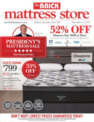 The Brick Mattress Store Flyer November 1 to 3