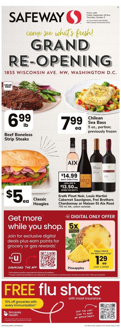 Safeway (DC) Weekly Ad Flyer Specials September 29 to October 5, 2023