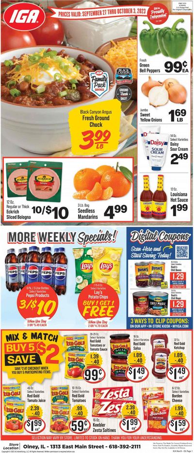 IGA (IL) Weekly Ad Flyer Specials September 27 to October 3, 2023