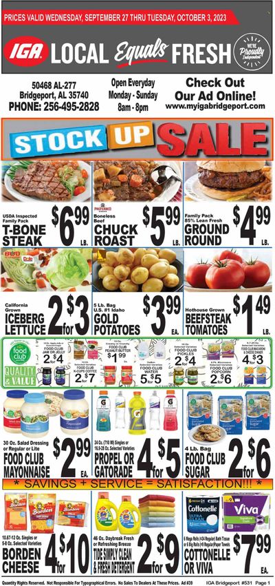 IGA (50) Weekly Ad Flyer Specials September 27 to October 3, 2023