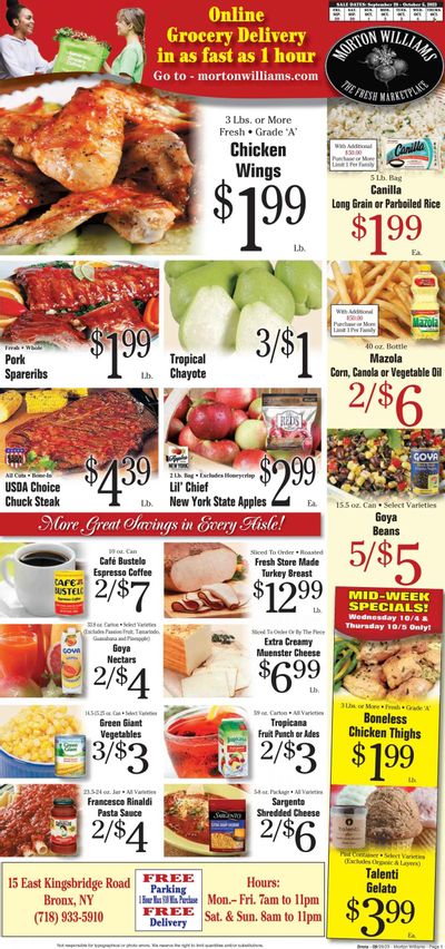Morton Williams (NY) Weekly Ad Flyer Specials September 29 to October 5, 2023