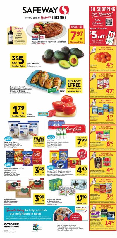 Safeway (HI) Weekly Ad Flyer Specials October 4 to October 10, 2023