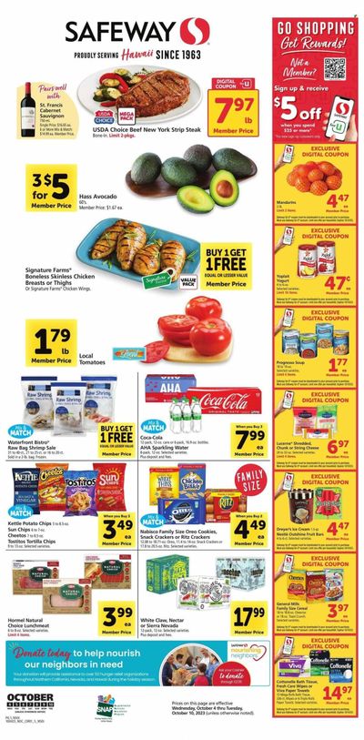 Safeway (HI) Weekly Ad Flyer Specials October 4 to October 10, 2023