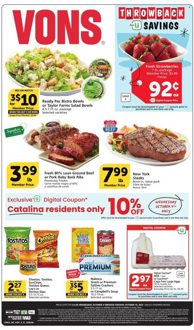Vons (CA) Weekly Ad Flyer Specials October 4 to October 10, 2023