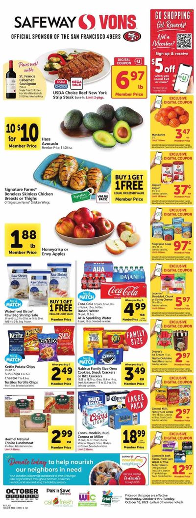 Vons (CA) Weekly Ad Flyer Specials October 4 to October 10, 2023 Vons (CA) Weekly Ad Flyer Specials October 4 to October 10, 2023