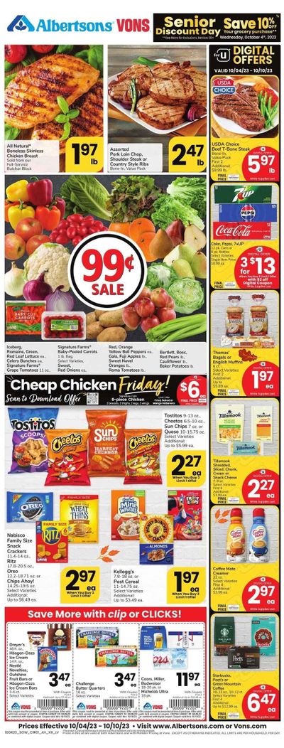 Vons (NV) Weekly Ad Flyer Specials October 4 to October 10, 2023