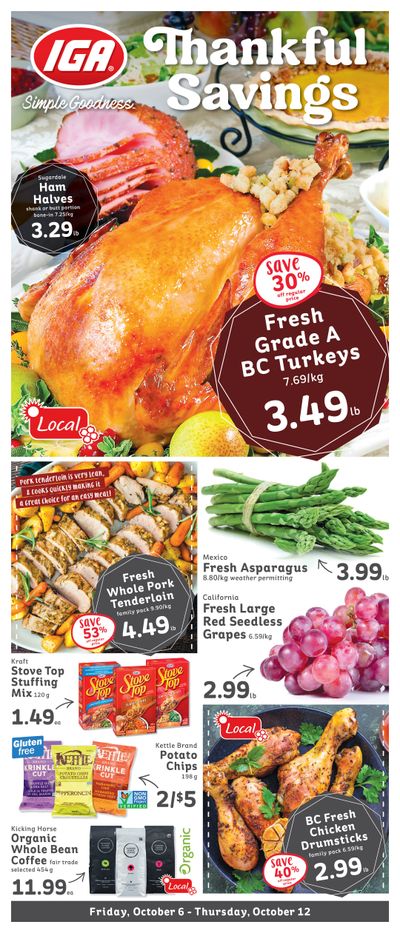 IGA Stores of BC Flyer October 6 to 12