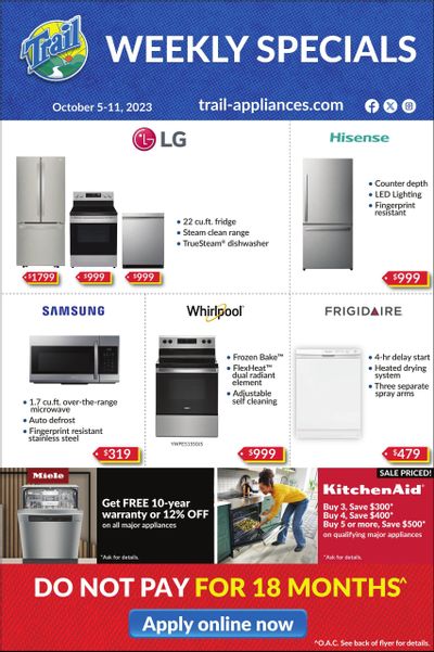 Trail Appliances (AB & SK) Flyer October 5 to 11
