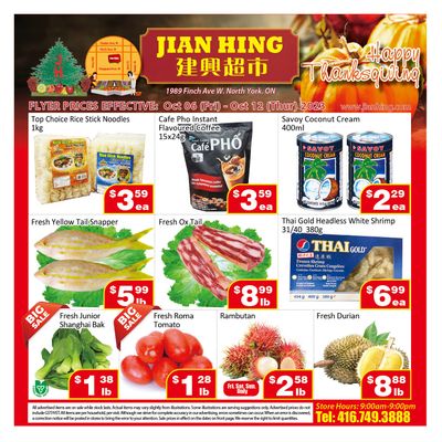Jian Hing Supermarket (North York) Flyer October 6 to 12
