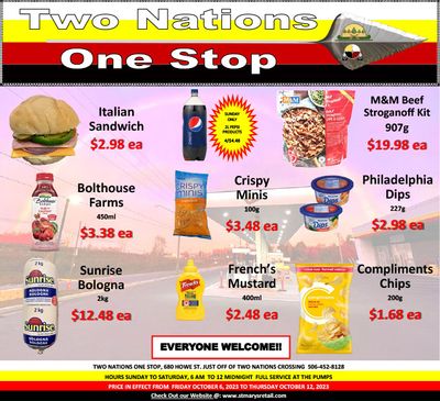 Two Nations One Stop Flyer October 6 to 12