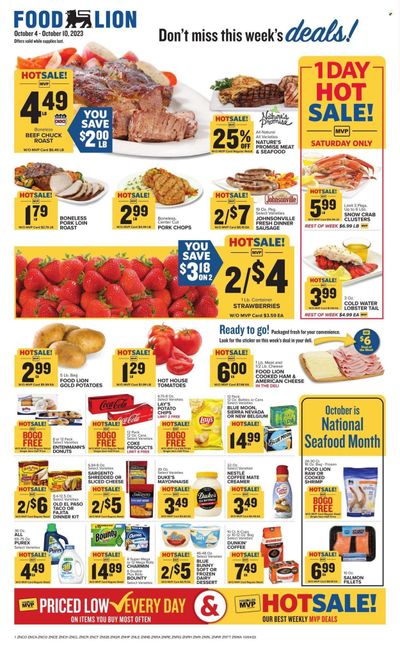 Food Lion (NC) Weekly Ad Flyer Specials October 4 to October 10, 2023
