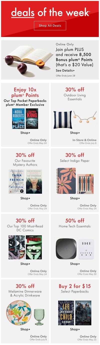 Chapters Indigo Online Deals of the Week May 18 to 24