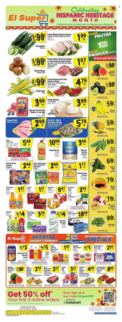 El Super (NM) Weekly Ad Flyer Specials October 4 to October 17, 2023 El Super (NM) Weekly Ad Flyer Specials October 4 to October 17, 2023