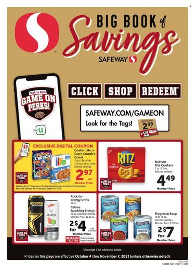 Safeway (CA) Weekly Ad Flyer Specials October 4 to November 7, 2023