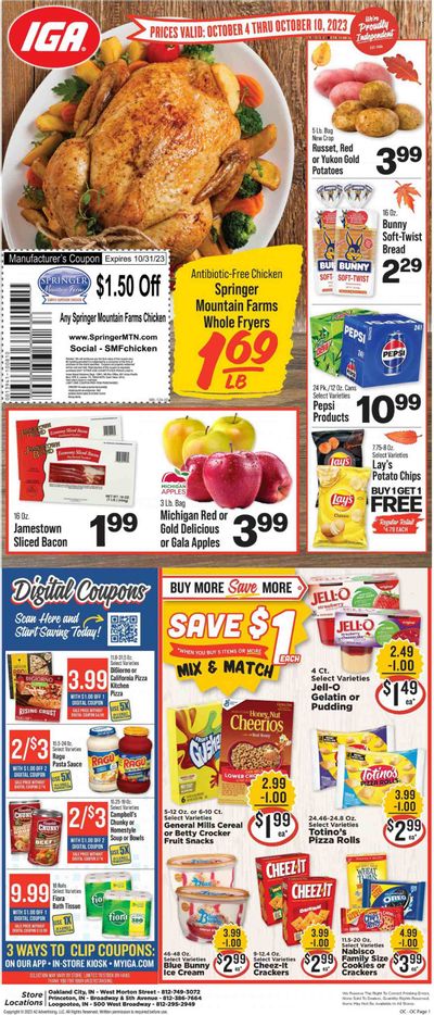 IGA (IN) Weekly Ad Flyer Specials October 4 to October 10, 2023