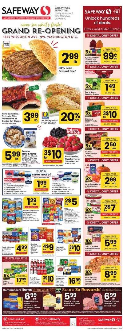 Safeway (DC) Weekly Ad Flyer Specials October 6 to October 12, 2023