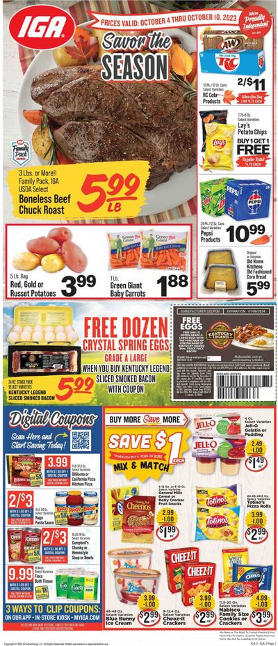 IGA (KY) Weekly Ad Flyer Specials October 4 to October 10, 2023