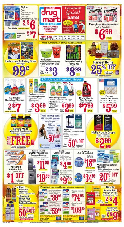 Discount Drug Mart (OH) Weekly Ad Flyer Specials October 11 to October 17, 2023