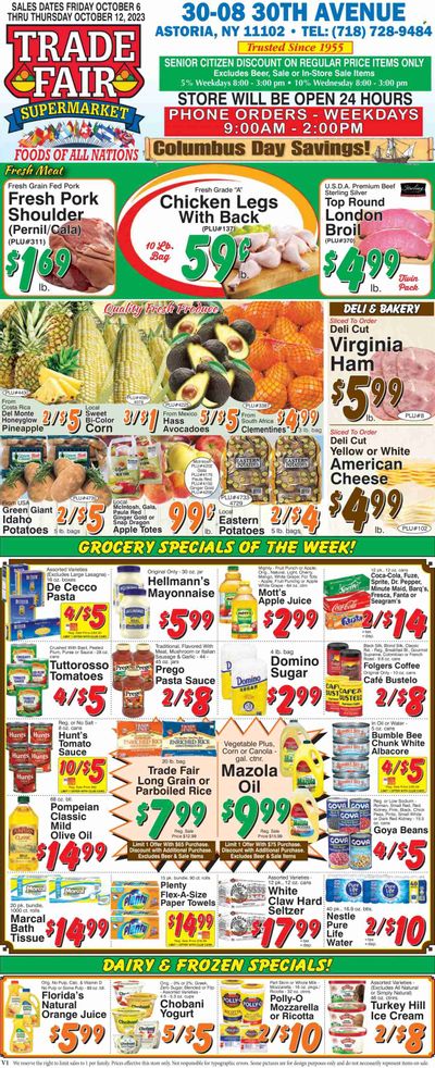 Trade Fair Supermarket (NY) Weekly Ad Flyer Specials October 6 to October 12, 2023