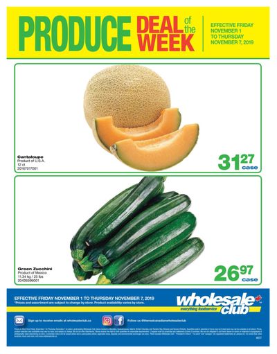 Wholesale Club (West) Produce Deal of the Week Flyer November 1 to 7