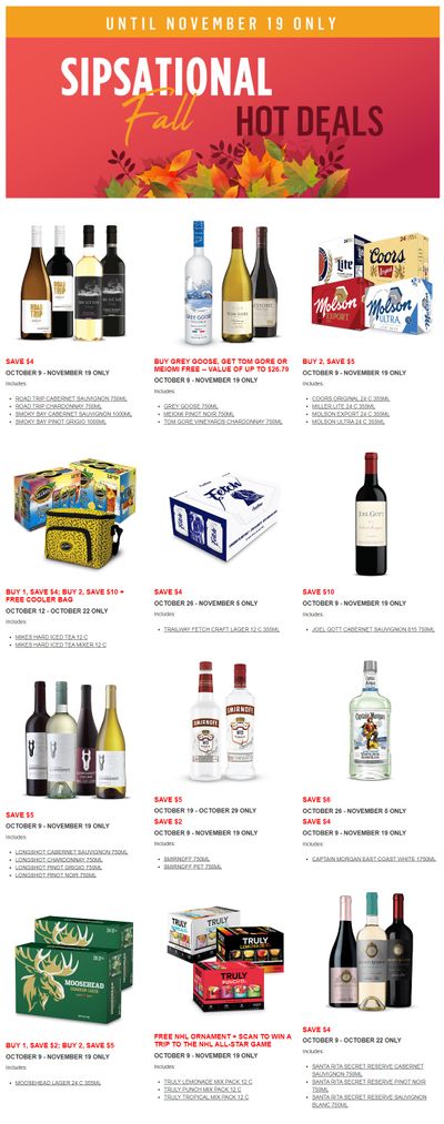 Alcool NB Liquor Flyer October 10 to November 19