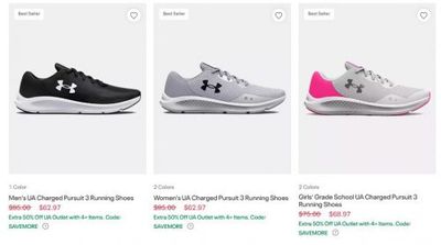 Under Armour: Up to 60% off Outlet! Plus, EXTRA 40% Off ALL Outlet, 50% OFF Outlet with 4+ items! Use code SAVEMORE at checkout!
