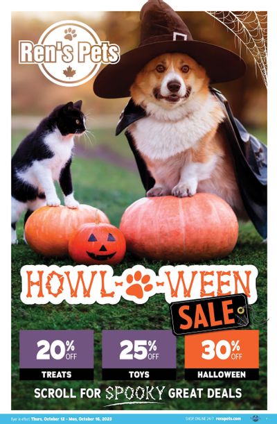 Ren's Pets Howl-O-Ween Flyer October 12 to 16