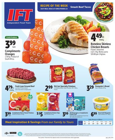IFT Independent Food Town Flyer October 12 to 18