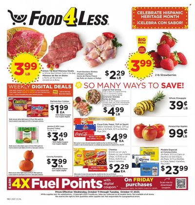 Food 4 Less (CA) Weekly Ad Flyer Specials October 11 to October 17, 2023