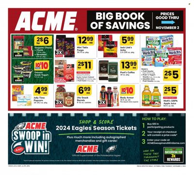 ACME (DE, NJ, NY, PA) Weekly Ad Flyer Specials October 6 to November 2, 2023