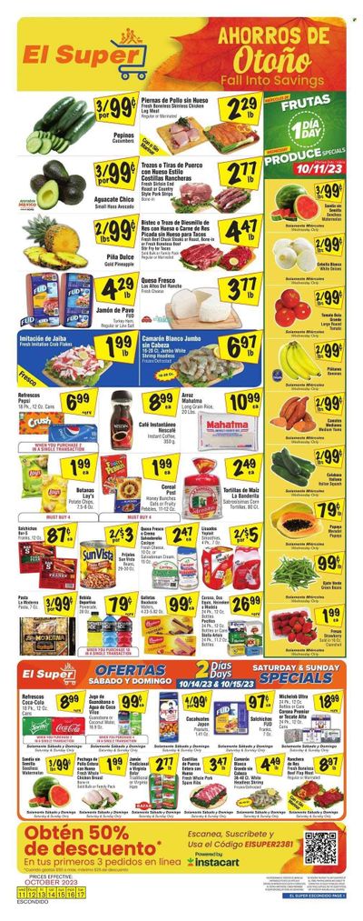 El Super (CA) Weekly Ad Flyer Specials October 11 to October 17, 2023