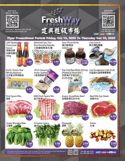 FreshWay Foodmart Flyer October 13 to 19