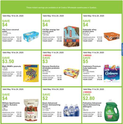 Costco Canada More Savings Weekly Coupons/Flyers for: Quebec, May 18 – 24