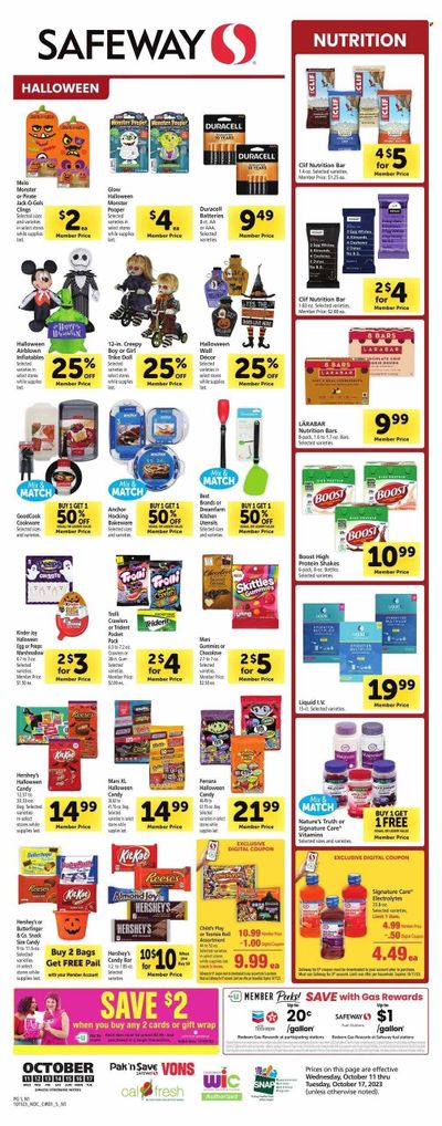 Safeway (CA) Weekly Ad Flyer Specials October 11 to October 17, 2023